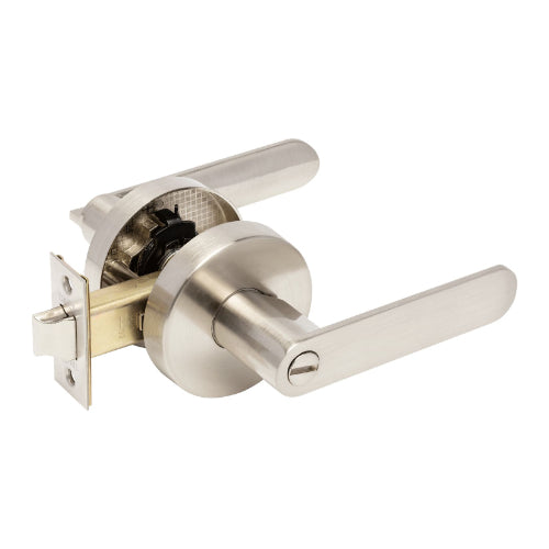 Zanda Sceptre Lever in polished brass finish, showing the sleek handle and detailed design for secure door installation.