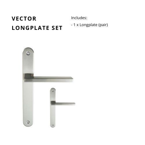 Vector Lever on Longplate (235x32mm) in Brushed Nickel
