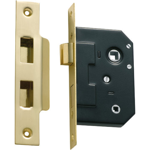 Mortice Lock Privacy Polished Brass CTC57mm Backset 44mm in Polished Brass