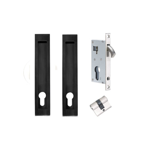 Narrow Backset Verve Lock Kit, 200 x 37mm in Black