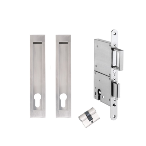 Verve Heavy Duty Sliding Door Lock Kit, 250 x 37mm in Satin Stainless