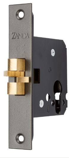 Sliding Door Mortice Lock - Claw Type in Graphite Nickel