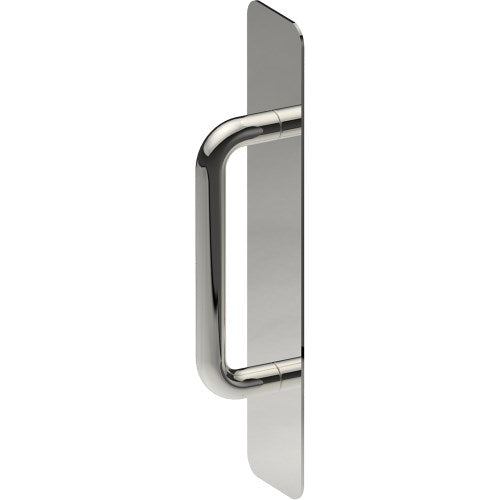 Pull Handle on Plate, Concealed Fix (300mm x 75mm x 2mm). Pull Handle (150 x 16mm) in Polished Stainless