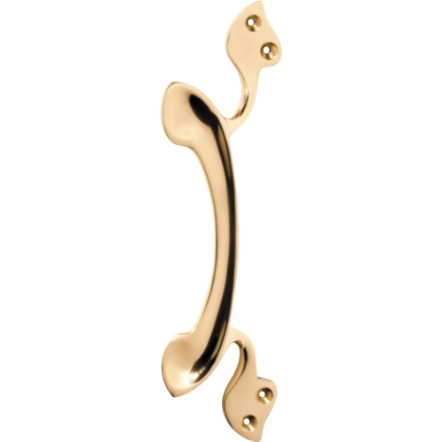 Pull Handle Nouveau Offset Polished Brass H225xW75xP35mm in Polished Brass