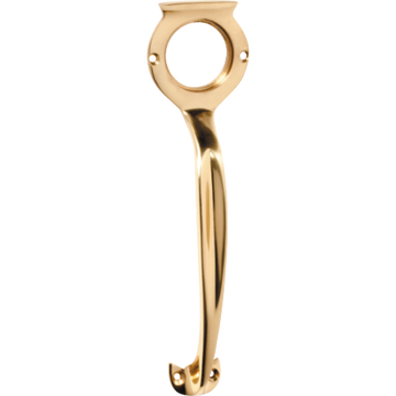 Pull Handle Cylinder Hole Polished Brass H185xW50xP28mm in Polished Brass