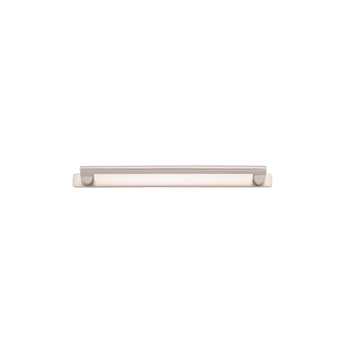Cabinet Pull Baltimore Satin Nickel L276xW8xP39mm BD20mm CTC256mm With Backplate W301xH24mm T3mm in Satin Nickel