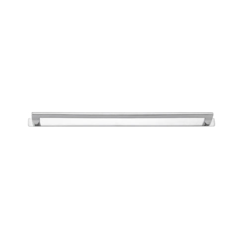 Cabinet Pull Baltimore Brushed Chrome L472xW10xP47mm BD22mm CTC450mm With Backplate W495xH26mm T3mm in Brushed Chrome