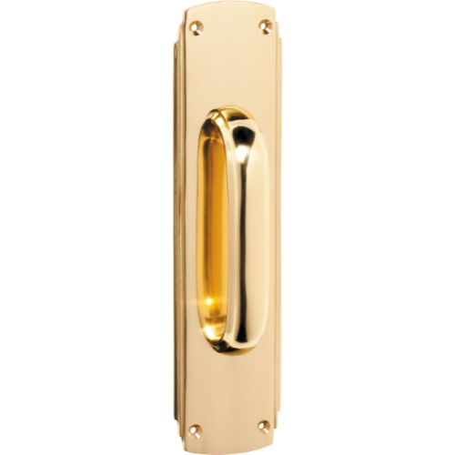 Pull Handle Art Deco Polished Brass H240xW60mm in Polished Brass