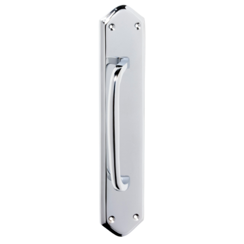 Pull Handle Offset Backplate Chrome Plated H250xW50xP50mm in Chrome Plated