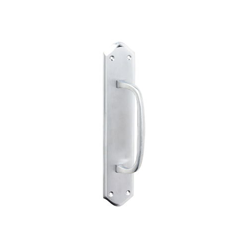 Pull Handle Offset Backplate Satin Chrome H250xW50xP50mm in Satin Chrome