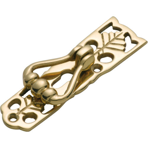 Cabinet Pull Handle Pedestal Maple Leaf Polished Brass H78xW20mm in Polished Brass
