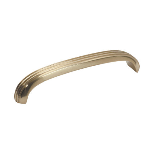Cabinet Pull Handle Deco Curved Large Polished Brass L125xW20xP25mm in Polished Brass