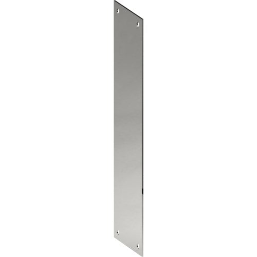 Square Corner Push Plate, Visible Fix (300mm x 75mm x 2mm) in Polished Stainless