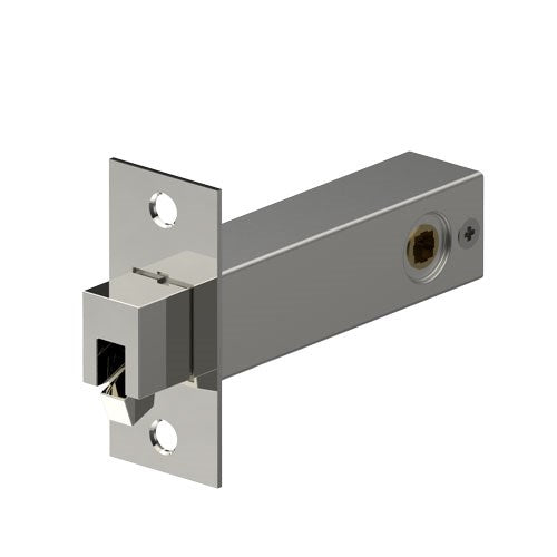 Tubular Sliding Door Latch with Locating Pin, 60mm Backset in Polished Stainless