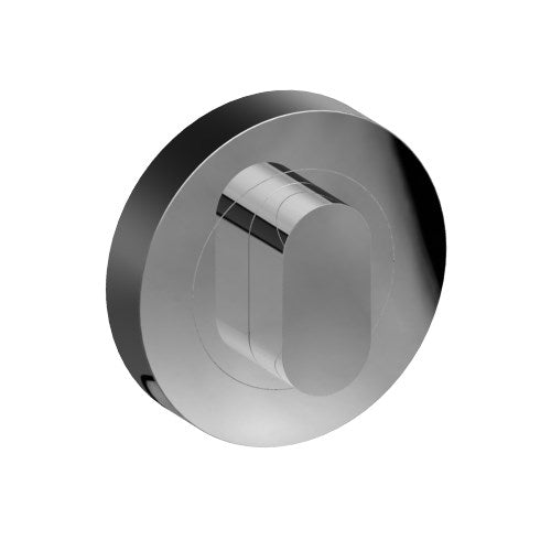 Thumb Turn on Ø52mm Rose. Universal Spindle (Two Part, Concealed Fix.) in Polished Stainless Steel