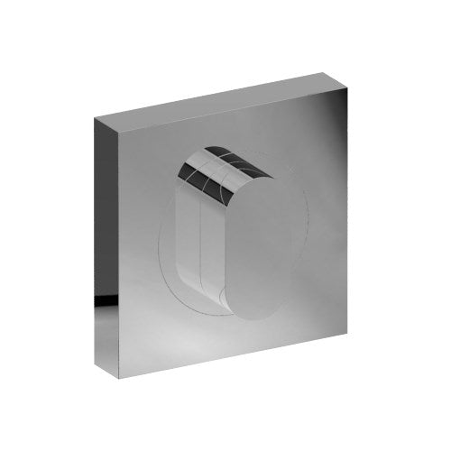 Thumb Turn on Square 52mm x 52mm Rose. Universal Spindle (Two Part, Concealed Fix.) in Polished Stainless Steel