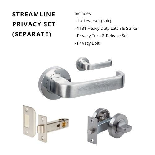 Streamline Privacy Set, Includes 1131 & 7032 Privacy Kit in Satin Chrome