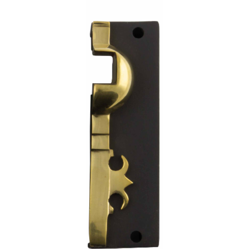 Rim Lock Carpenters Left Hand Keeper Unlacquered Brass Matt Black H128xW38mm in Matt Black