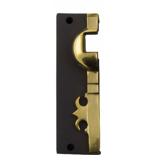 Rim Lock Carpenters Right Hand Keeper Unlacquered Brass Matt Black H128xW38mm in Matt Black