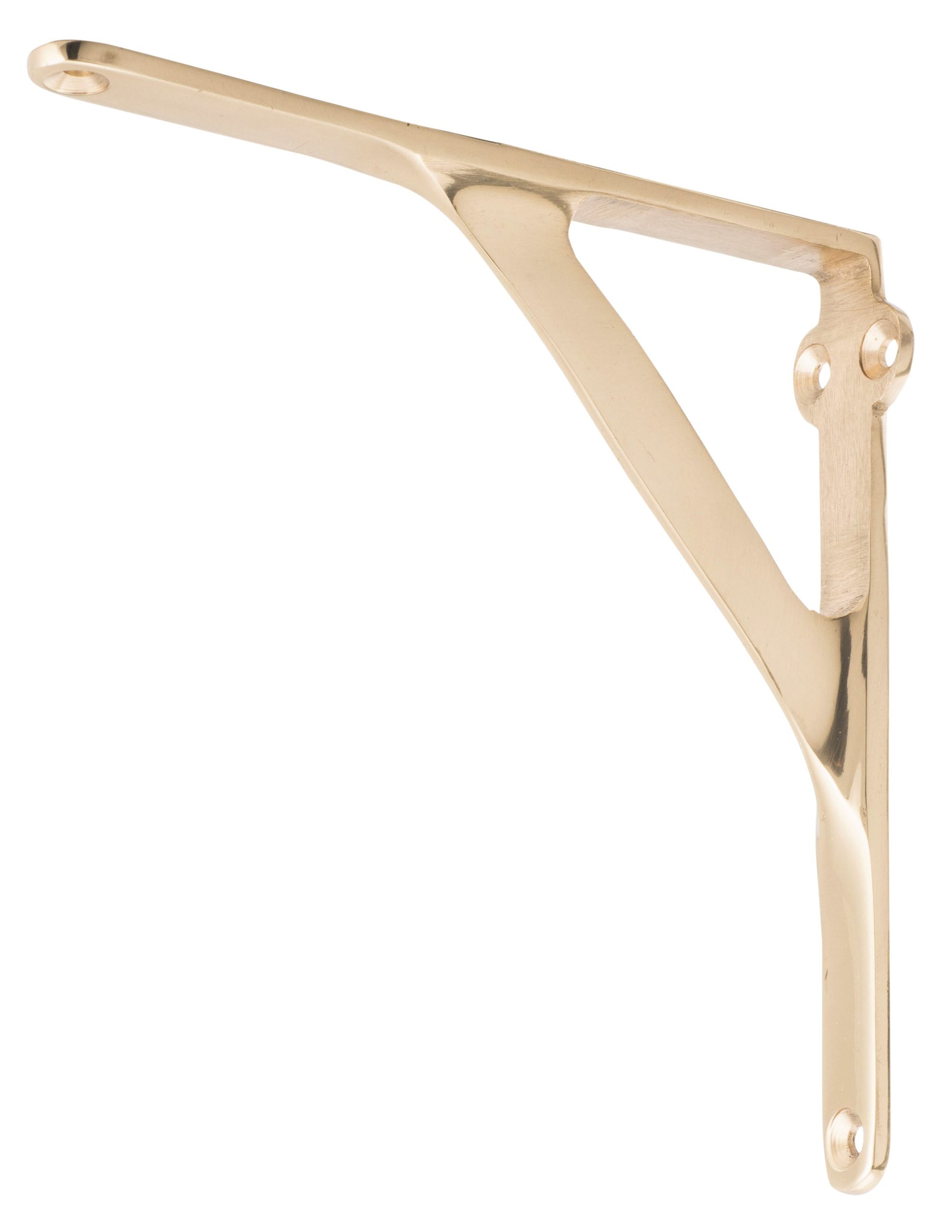 Shelf Bracket Small Polished Brass H130xP130mm in Polished Brass