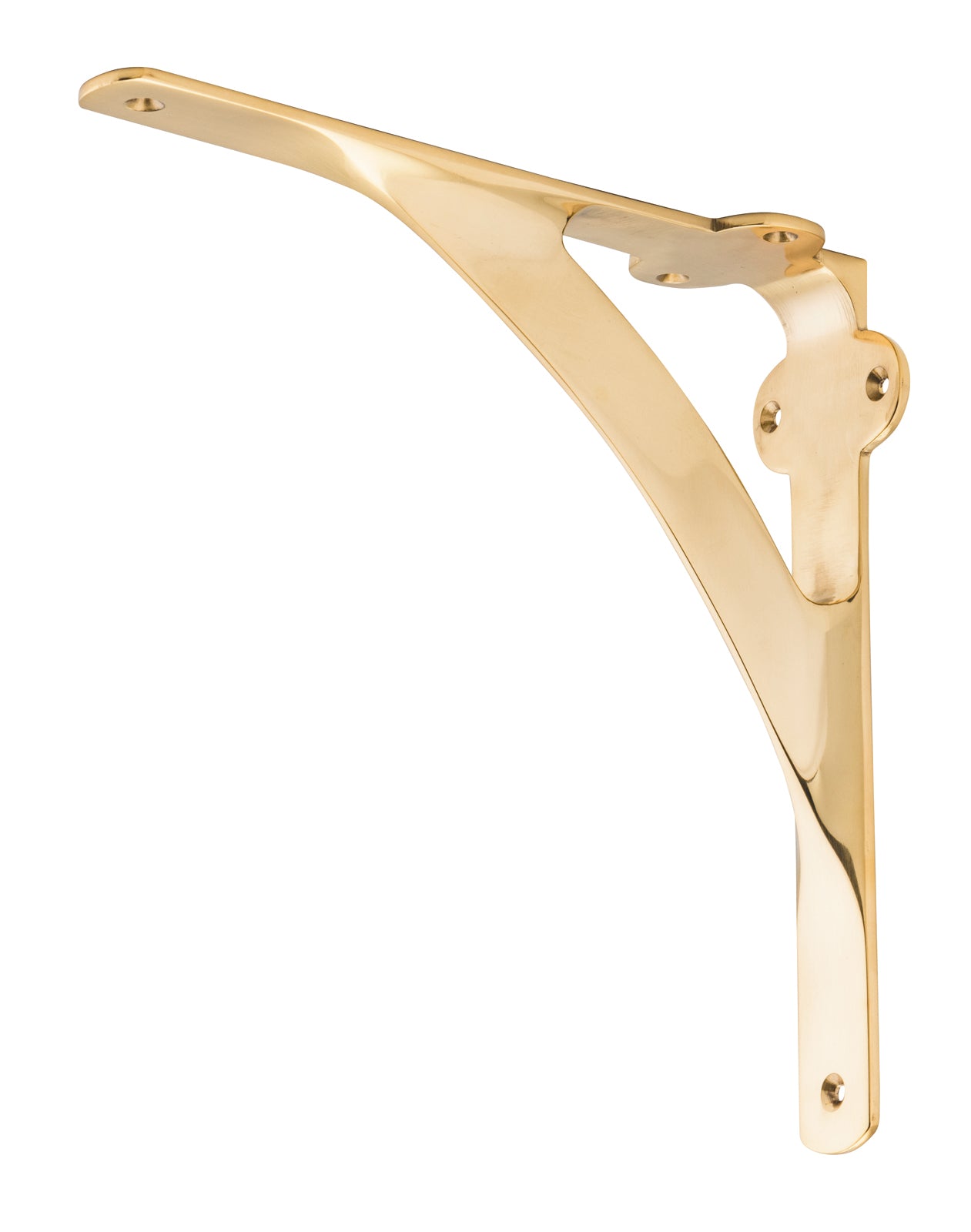 Shelf Bracket Large Polished Brass H200xP200mm in Polished Brass