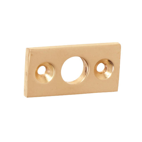 Plate Keeper Polished Brass L25xW13mm Bolt 9mm in Polished Brass