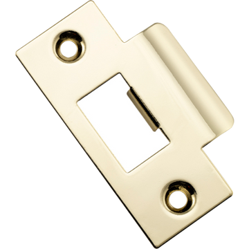 Tube Latch Striker Universal 'T' To Suit Metal Door Frame Polished Brass W42xH70mm in Polished Brass