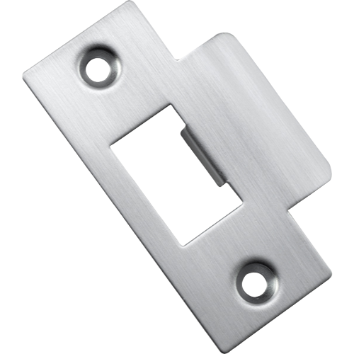 Tube Latch Striker Universal 'T' To Suit Metal Door Frame Brushed Chrome W42xH70mm in Brushed Chrome