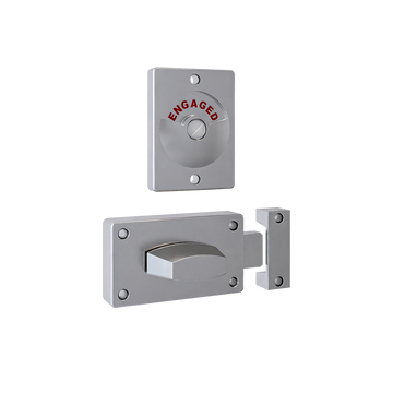 100 Series Lock and Indicator Set ? With Screw Fixings in Satin Chrome