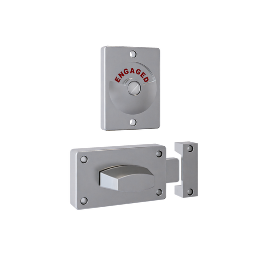 100 Series Lock and Indicator Set ? With Screw Fixings in Satin Chrome