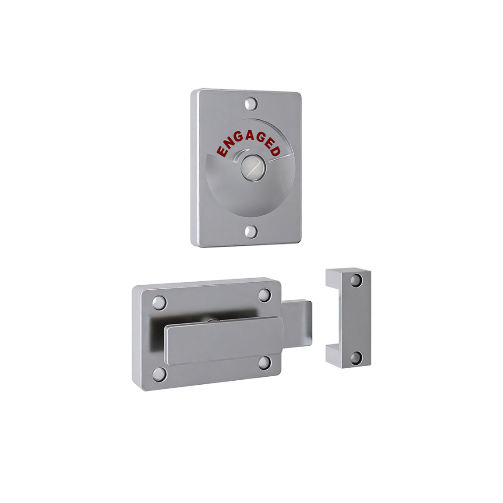 100A Series Lock and Indicator Set ? With Screw Fixings in Satin Chrome