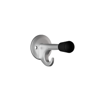 102 Coat Hook with Bumper ? With Screw Fixings in Satin Chrome