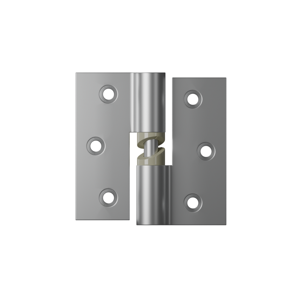 106 Gravity Hinge Screw Fix (Each) ? With Screw Fixings in Satin Chrome