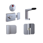 106C / 300 Series Kit SCP - Contains: 3 x 106C RHHO Gravity Hinges, 1 x 300 Series Lockset, 1 x 101C Door Bumper, 1 x 202C Hook & Universal Screw Fixings in Satin Chrome