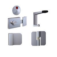 106C / 300 Series Kit SCP - Contains: 3 x 106C RHHO Gravity Hinges, 1 x 300 Series Lockset, 1 x 101C Door Bumper, 1 x 202C Hook & Universal Screw Fixings in Satin Chrome
