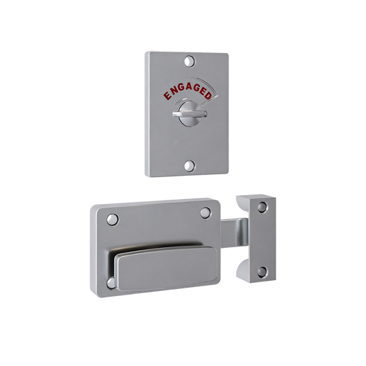 200A Series Safety Handle Lock and Indicator Set ? With Screw Fixings in Satin Chrome