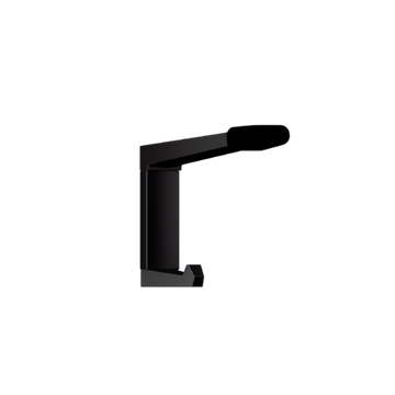 202C Designer Black Concealed Coat Hook with Bumper - With Screw Fixings in Designer Black