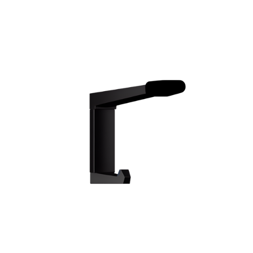 202C Designer Black Concealed Coat Hook with Bumper - With Screw Fixings in Designer Black
