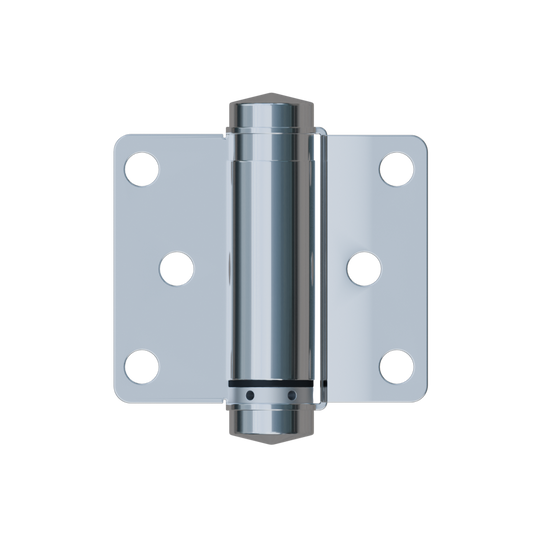 209 Double Action Spring Hinge (Each) ? With Screw Fixings in Satin Stainless