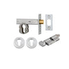 Mortice Deadbolt Euro Brushed Chrome Backset 60mm Key/Thumb Escutcheon Round Kit in Brushed Chrome