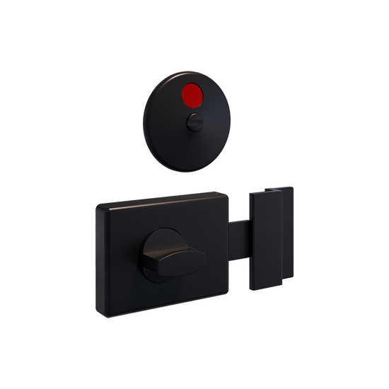 300 Series Designer Black Lock and Indicator Set - With Screw Fixings in Designer Black