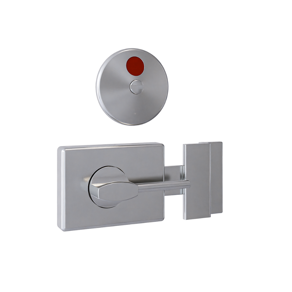 Metlam 300 Series left and right hand ambulant lock and indicator set, showing lock mechanism and indicators on a white background.
