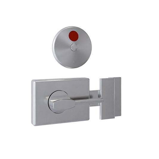 300 Series Right-Hand Ambulant Lock and Indicator Set ? With Screw Fixings in Satin Chrome