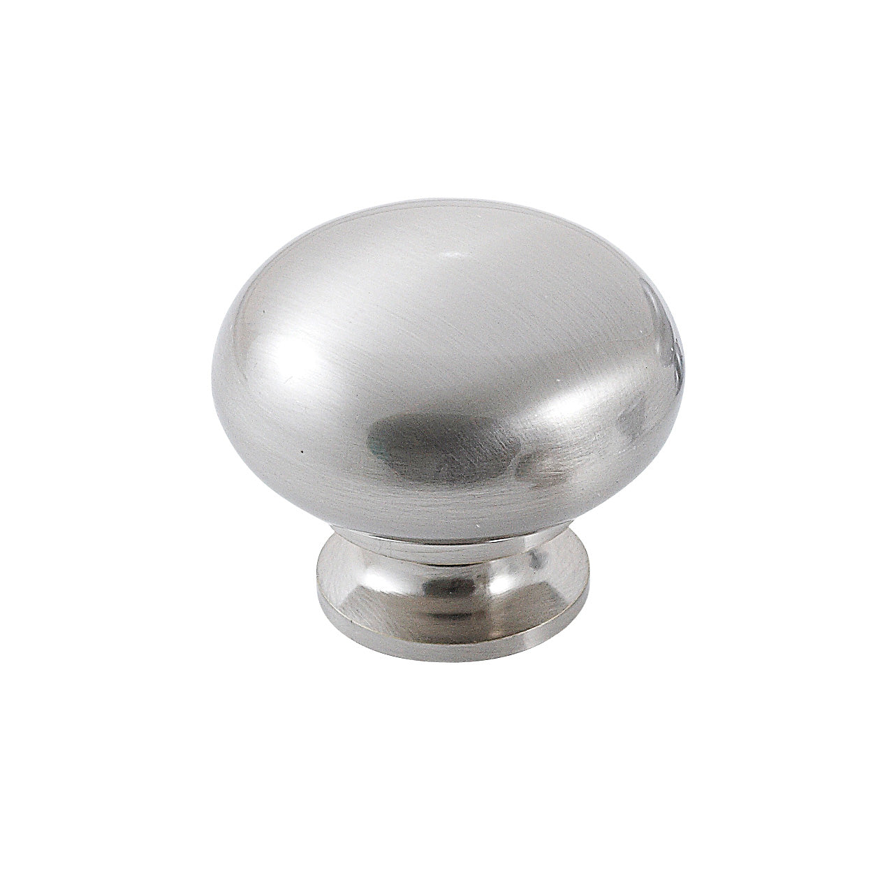 Brass Momo LUGO cabinet knob with a smooth, rounded design and warm brown finish, mounted on a wooden cabinet.
