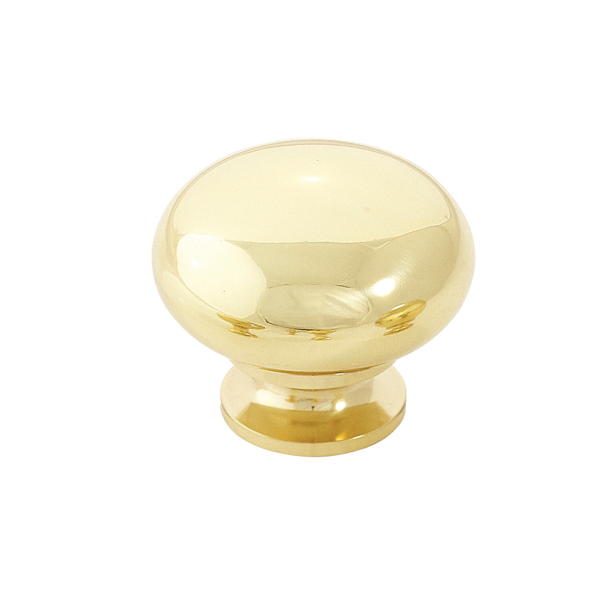 Momo LUGO Cabinet Knob in brushed gold finish, round metal handle with sleek design for kitchen or furniture cabinetry.