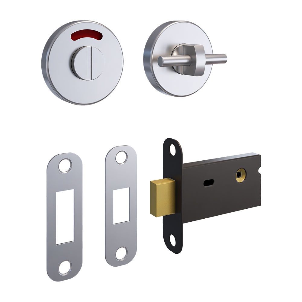 400A Morticed Lock and Indicator Set ? With Screw Fixings in Satin Stainless