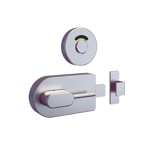 700 Series Ambulant Lock and Indicator Set with Bumper ? With Screw Fixings in Satin Stainless