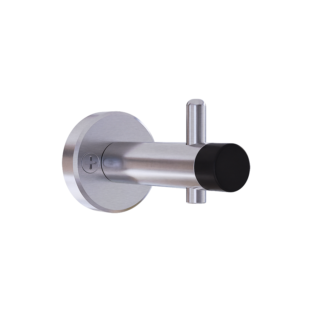 700 Series Coat Hook with Bumper ? Concealed - With Screw Fixings in Satin Stainless