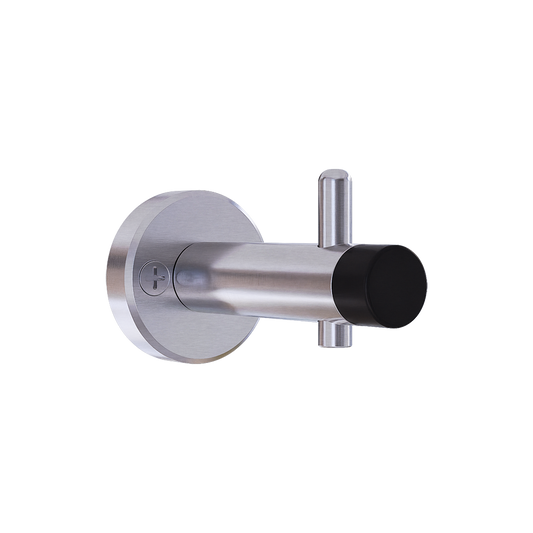 700 Series Coat Hook with Bumper ? Concealed - With Screw Fixings in Satin Stainless