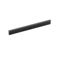 Momo ANGLE Cabinet Pull Handle in matte black finish, sleek modern design for kitchen or furniture cabinet doors.